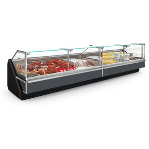 vetrina refrigerata espositiva / illuminata / per alimenti congelati / per macelleria