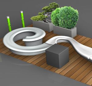 parklet con fioriera integrata