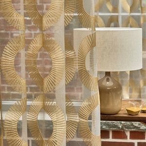 tendina voile con motivi geometrici