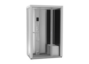 box doccia a vapore / in vetro / rettangolare / con sportello battente