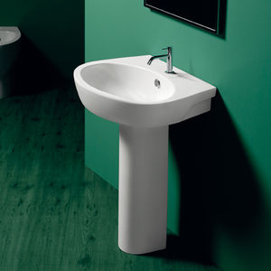 lavabo da terra / ovale / in ceramica / moderno
