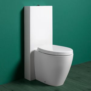 WC monoblocco / in ceramica / con placca di scarico