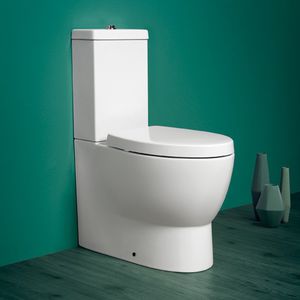 WC monoblocco / in ceramica / con placca di scarico