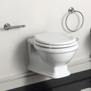 WC sospeso / in ceramica / con sciacquone ad incastro / senza brida