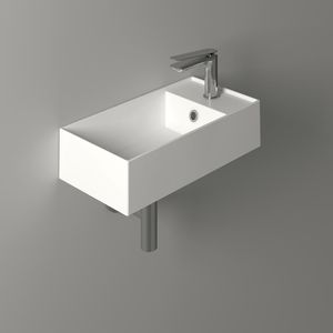 lavandino sospeso / da appoggio / rettangolare / in ceramica