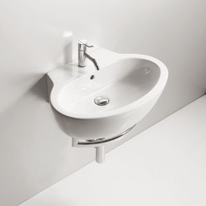 lavabo sospeso / ovale / in ceramica / moderno