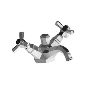 miscelatore doppio comando per lavabo / da appoggio / in metallo cromato / in bronzo