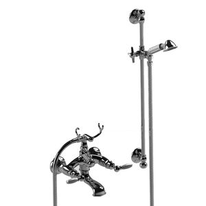 miscelatore doppio comando per doccia / per vasca / da parete / in metallo cromato