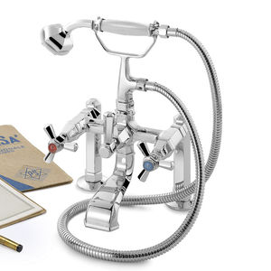 miscelatore doppio comando per doccia / per vasca / da parete / in metallo cromato