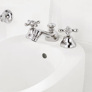 miscelatore doppio comando per bidet / da appoggio / in metallo cromato / in bronzo