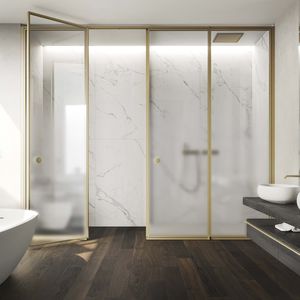 parete doccia battente / a nicchia / in vetro / per uso residenziale