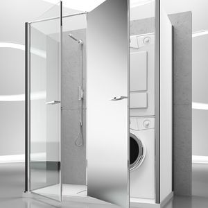 box doccia in vetro / rettangolare / con porta pivotante