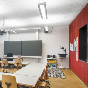 luce a sospensione / LED / a lampada fluorescente / rettangolare