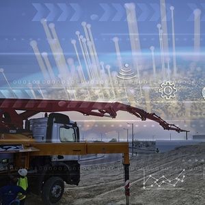 pompa per calcestruzzo montata su camion