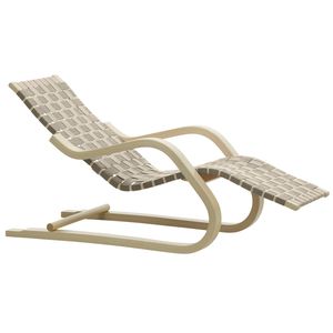 chaise longue moderna / in lino / in legno curvato / in betulla