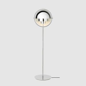 lampada da terra / moderna / in metallo cromato / in ottone