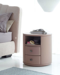 comodino moderno / in pelle / in MDF / tondo