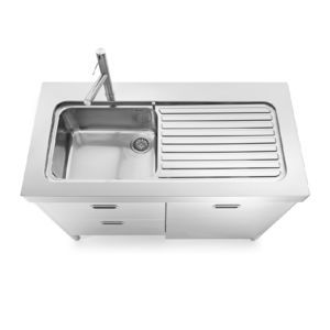 mobile lavello in acciaio inox