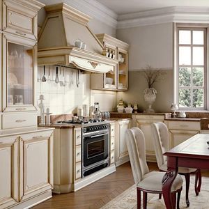 cucina classica / in legno / a L / laccata