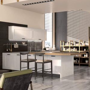 cucina moderna / in legno / a L / laccata