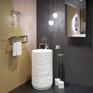 lavabo da terra / tondo / in legno / moderno