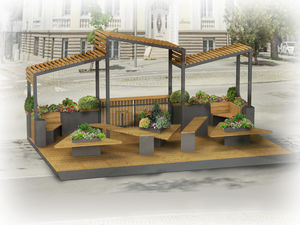 parklet con fioriera integrata