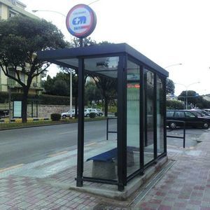 pensilina per fermata d'autobus in acciaio galvanizzato
