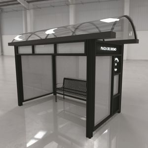pensilina per fermata d'autobus in policarbonato