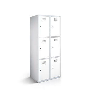 contenitore a scomparti in acciaio con rivestimento a polvere