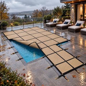 protezione per piscina con occhielli