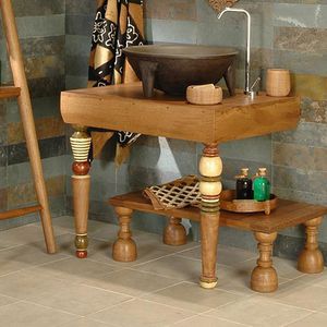 piano lavabo in rovere
