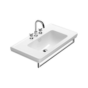 lavabo sospeso / rettangolare / in ceramica / in metallo
