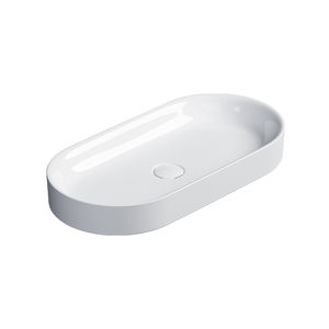 lavabo da appoggio / ovale / in ceramica / moderno