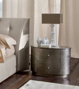 comodino moderno / in legno / ovale