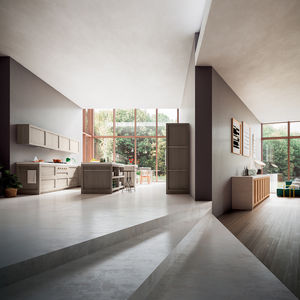 cucina moderna / in legno massiccio / in quercia / con isola