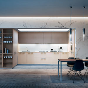 cucina moderna / impiallacciata in legno / in quercia / laccata