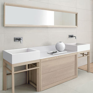 mobile lavabo doppio / da appoggio / in frassino / moderno