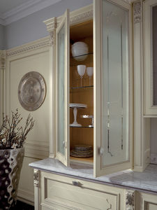 credenza con alzata classica / in legno