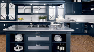 cucina classica / impiallacciata in legno / con isola / a L
