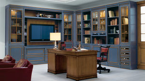 libreria ad angolo / in stile / in legno laccato / vetrata