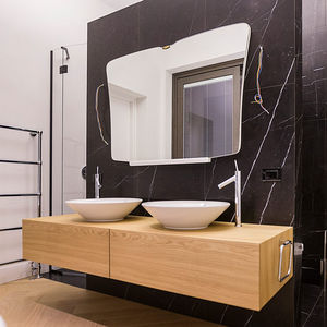 mobile lavabo doppio / sospeso / in quercia / moderno