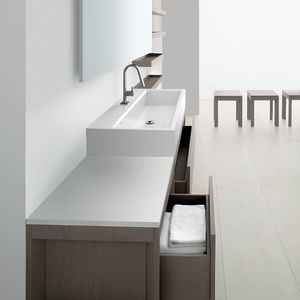 lavabo da appoggio / rettangolare / in Solid Surface / moderno
