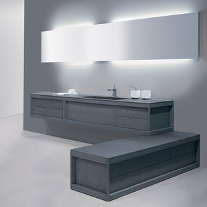 mobile lavabo doppio / sospeso / in frassino / moderno