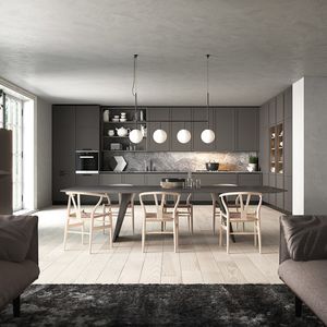 cucina moderna / in MDF / laccata / con impugnature