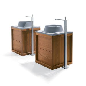 mobile lavabo doppio / sospeso / da appoggio / in frassino