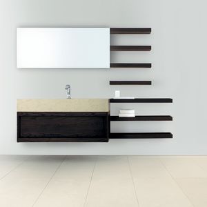 lavabo da appoggio / rettangolare / in pietra / moderno