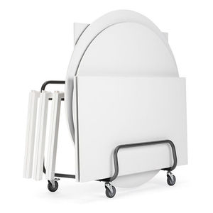 tavolo moderno / in acciaio / con supporto in metallo / tondo