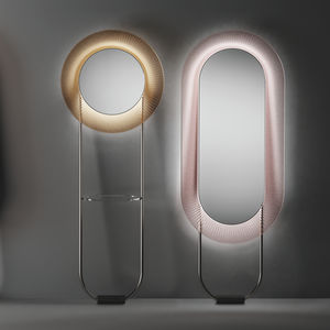 specchio da terra / luminoso a LED / moderno / tondo