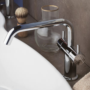 miscelatore doppio comando per lavabo / da appoggio / in metallo cromato / da bagno
