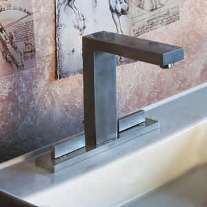 miscelatore doppio comando per lavabo / da appoggio / in metallo cromato / da bagno